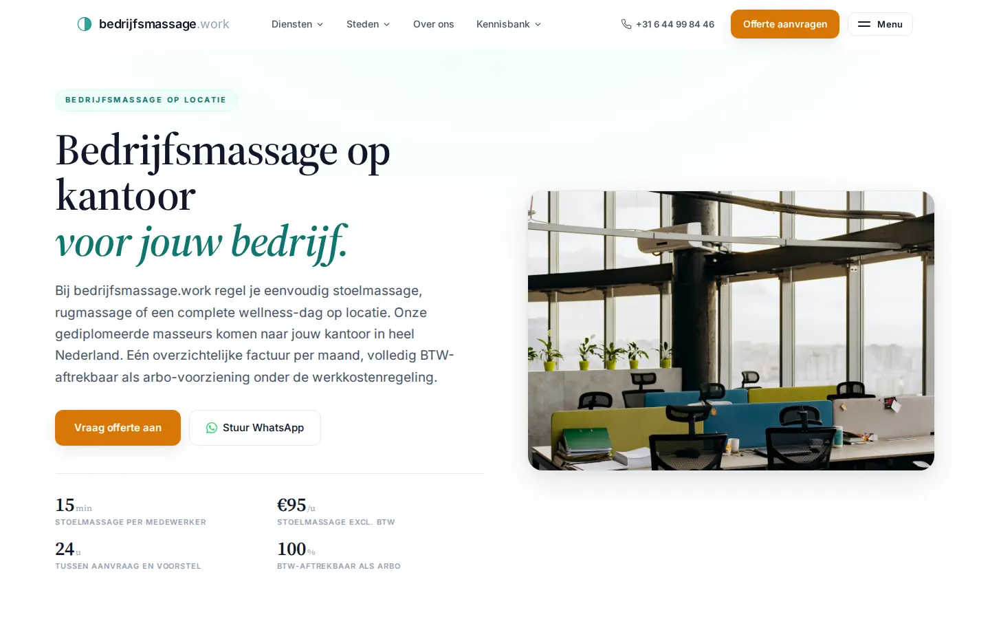 Schermafdruk van bedrijfsmassage.work