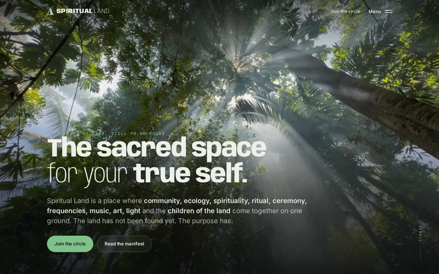 Schermafdruk van spiritual.land